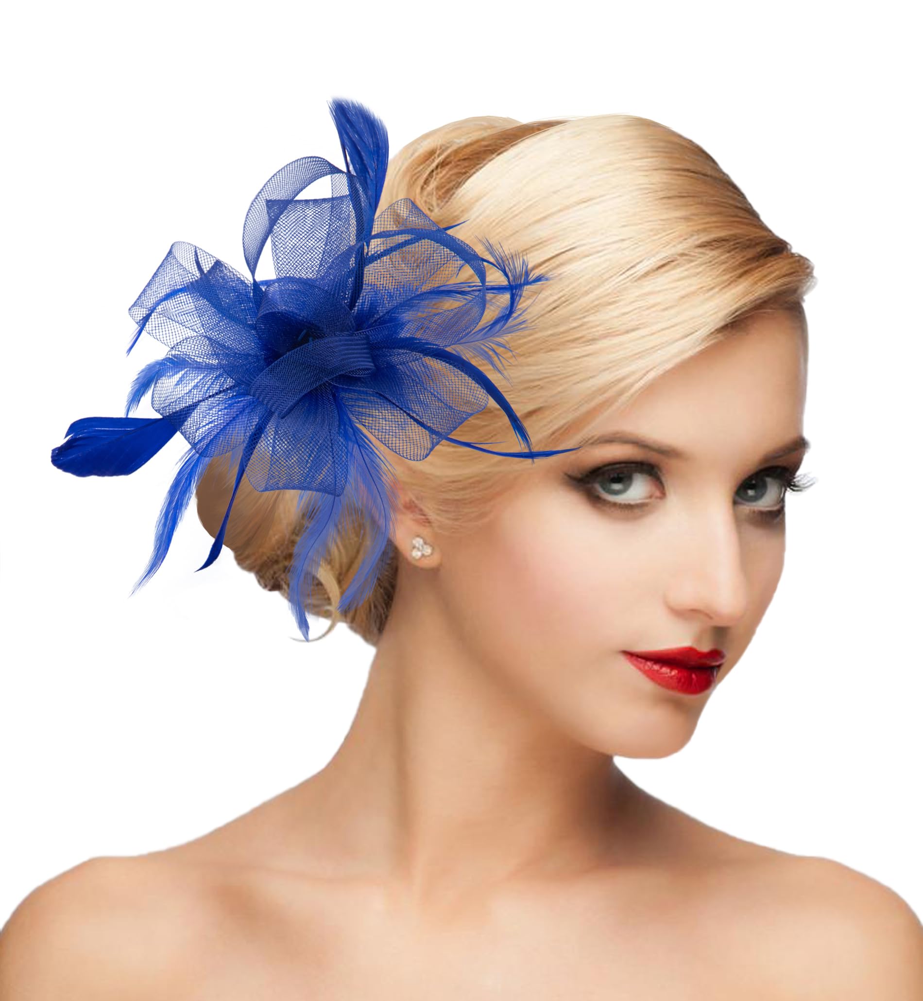 dressfanWomens Fascinator Hat Headpiece 20s Vintage Wedding Hair Accessories for Derby/Wedding/Cocktail/Tea Party