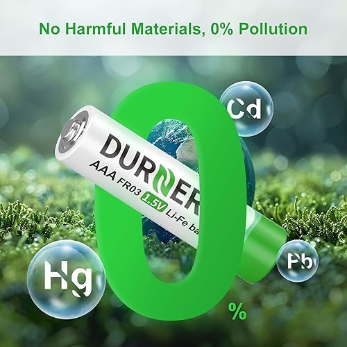 Miniatura 7 de Pilas de litio AAA, paquete de 8 baterías triple A de 1.5 V FR03, baterías de litio de mayor duración de tamaño AAA