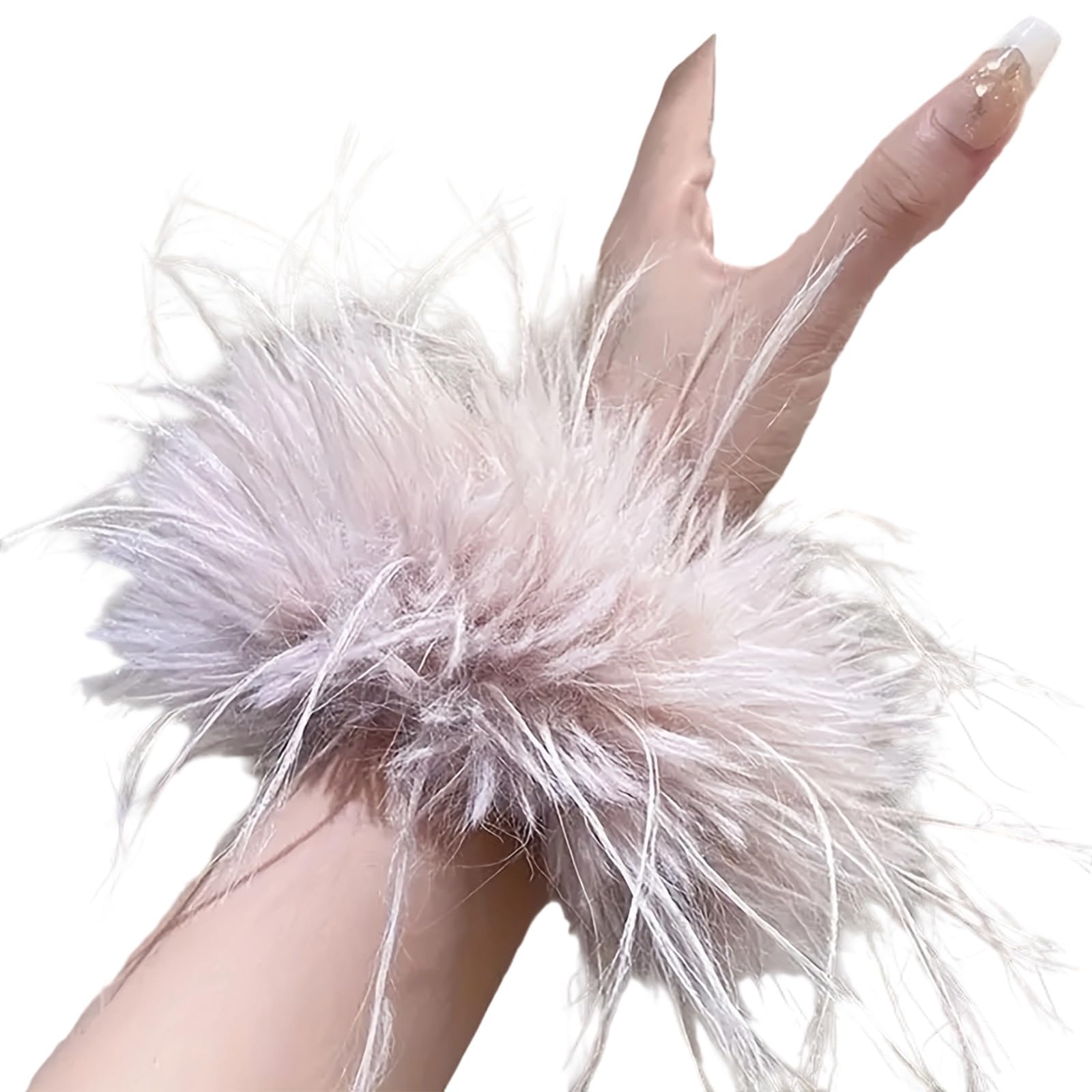 MICFENY Friendly Oversized Feathered Hair Bands Practical Elastic Hair Ties With Natural Texture For Different Occasion