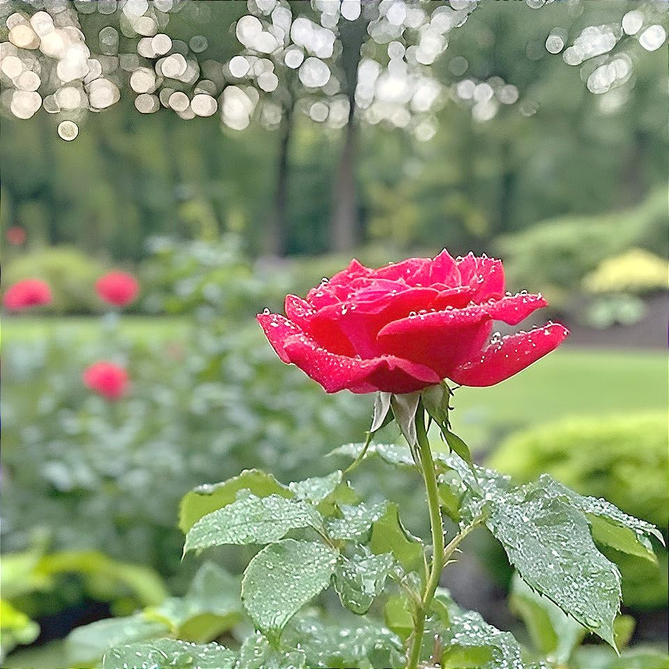 Image of Hidden Enterprise Red Rose Live Flower Plant | 1-2 Ft Healthy Decorative Outdoor & Indoor Garden Plant | Fresh Blooming Rose Sapling for Home Balcony Terrace Gardening | (Without Pot)