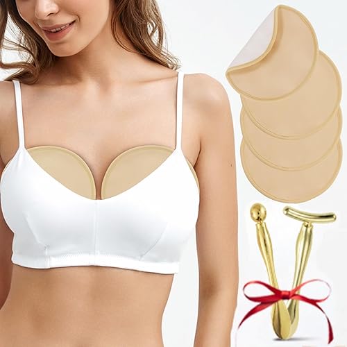 4 almohadillas de lactancia de aceite de ricino rosa, paquete de aceite de ricino reutilizable menos desorden, almohadillas orgánicas de compresión