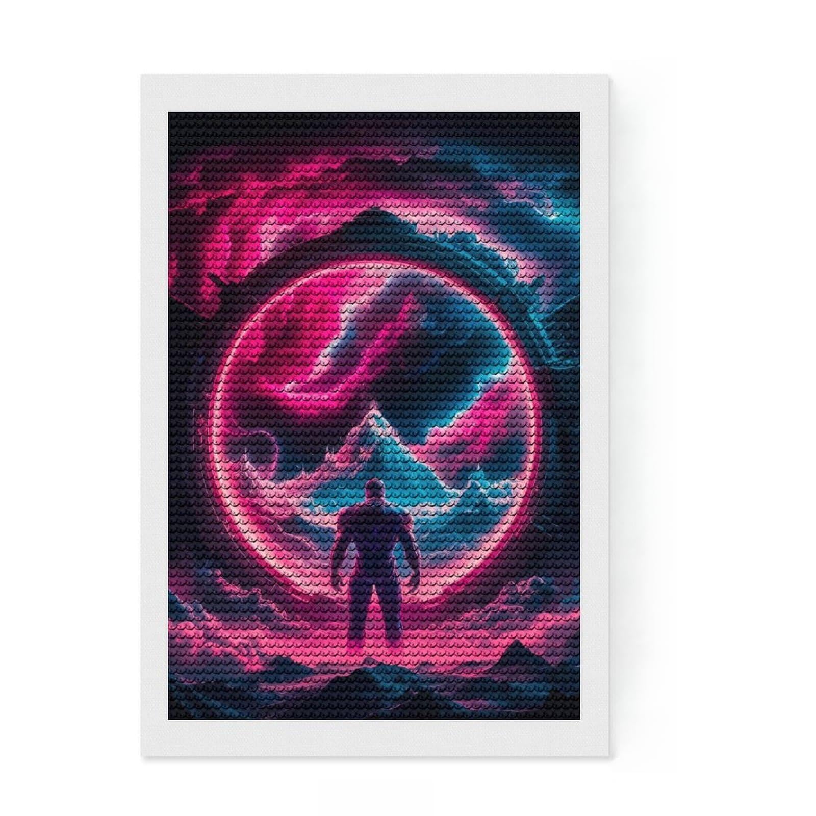 Junmoney Guardian of The Portal Diamond Painting Set 8"x12", for Adults, Decorate Your Room, Thoughtful Handmade Gift, Boho Decor, with Tool Kit