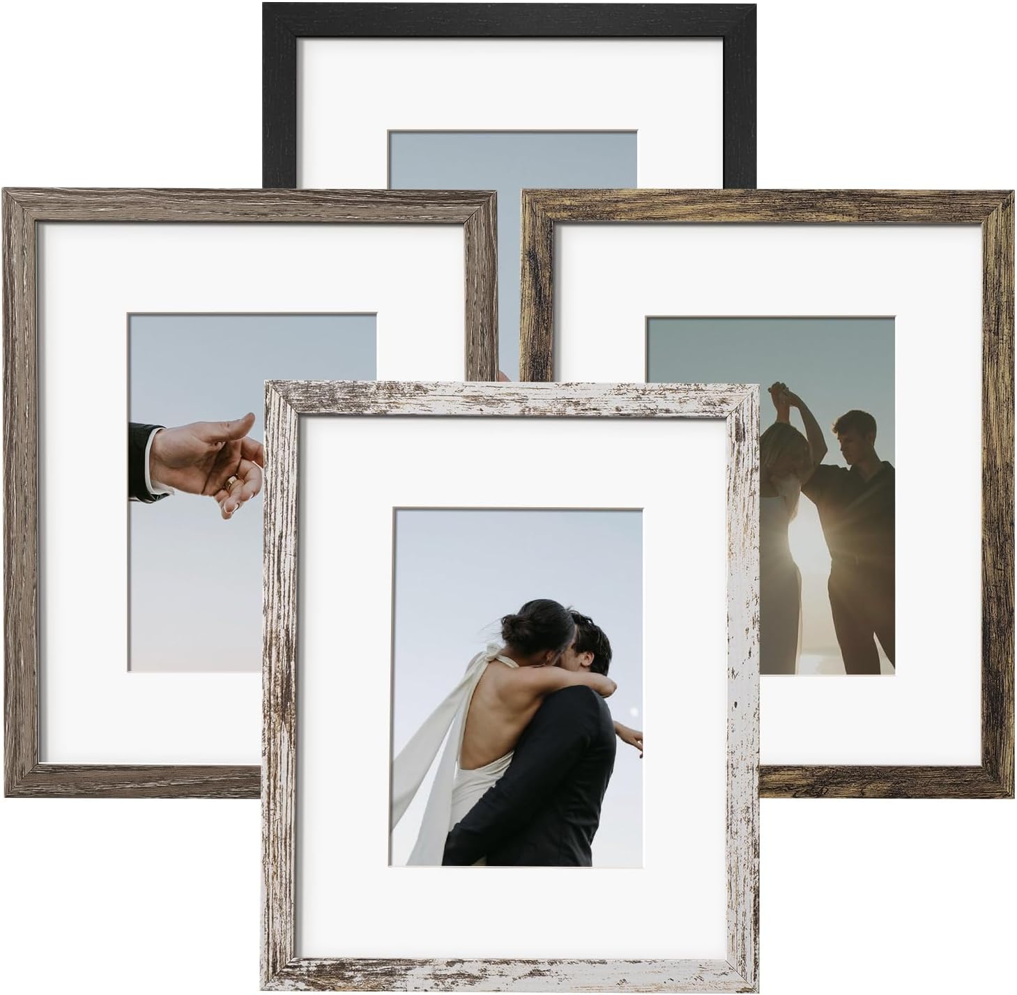 VAN GOGH ART 8x10 Picture Frame Set of 4, Rustic