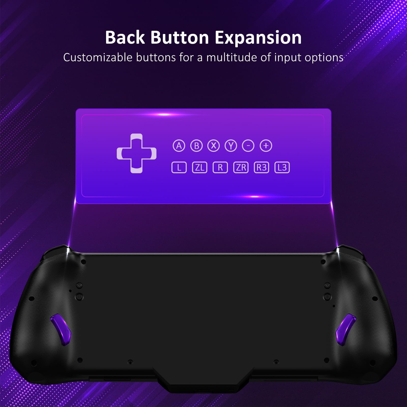NexiGo Hall Effect Gripcon (No Drift, No Deadzone) with Hall Sensing Joystick for Switch/Switch OLED, Adjustable RGB Light, 6-Axis Gyro, Turbo, Mapping (Cosmic Nebula)