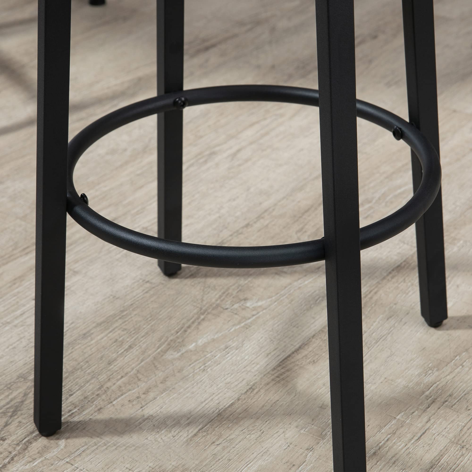 HOMCOM Set da Pranzo con Tavolo e 4 Sgabelli in Stile Industriale per Cucina e Bar, Set in Legno e Acciaio, Colore Noce