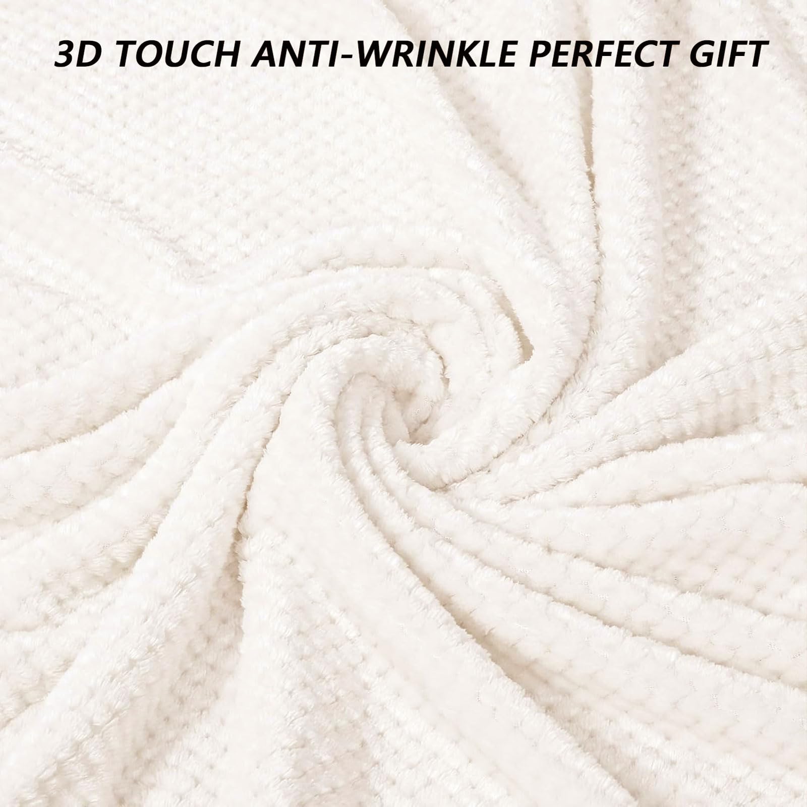Decke Kuscheldecke Flauschig 200 x 290 cm für 4 Jahreszeiten, Weich Warm Leicht Kuscheldecke - Flauschig Decke für Sofa, Couch Und Bett, Weiß