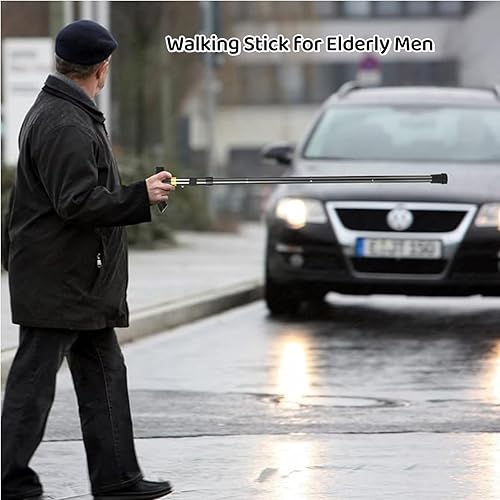 Miniatura 5 de Bastón de 5 niveles, bastones para caminar, bastones plegables plegables, ligeros, ajustables y de aluminio para personas mayores, adultos, hombres