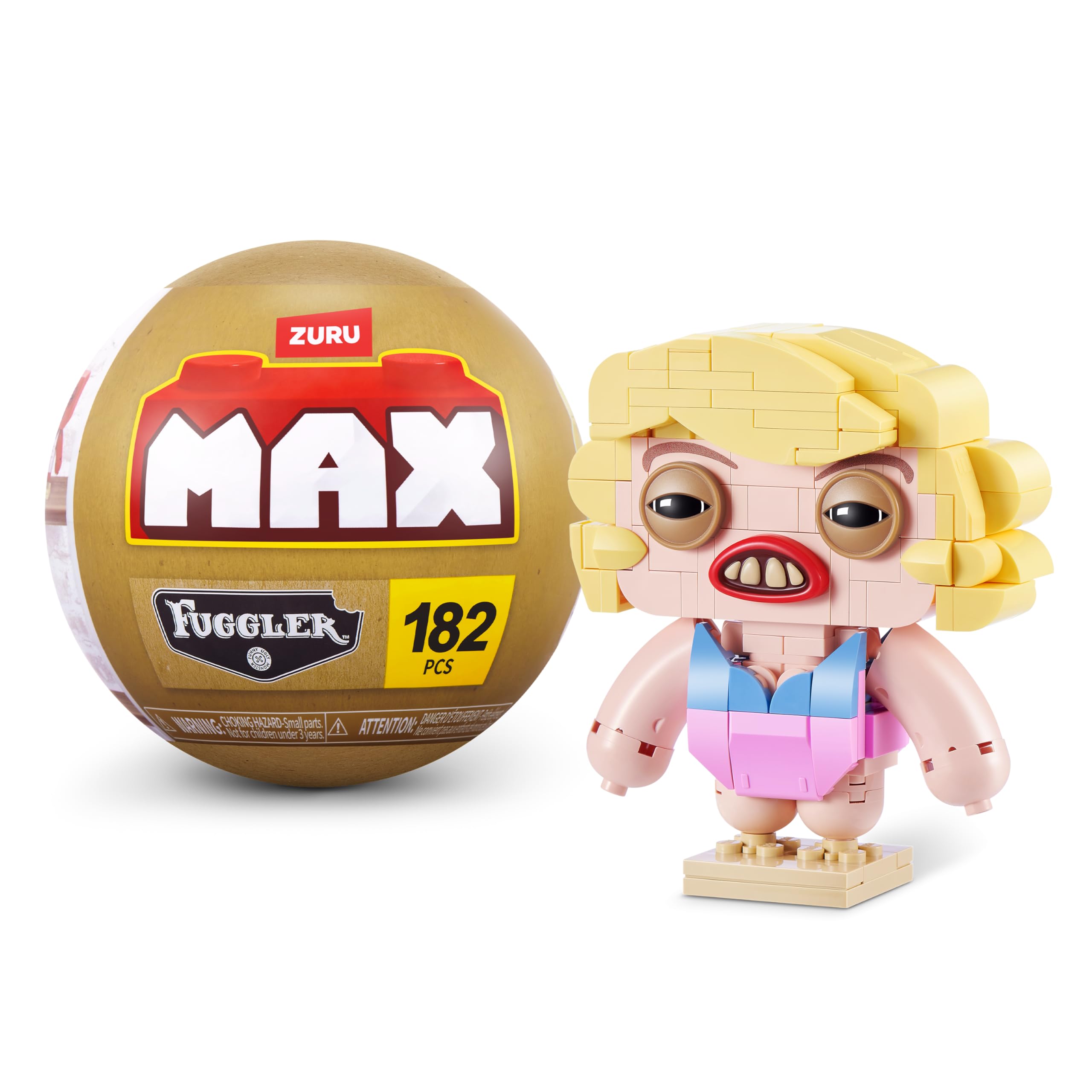 Max Build More Premium Plastic Building Bricks Fuggler Stars Collection (Fleeting Fartlet) by ZURU, Celebrity‑Inspired Monster Builds for Teens, Adults, and Collectors, Display‑Ready Fun