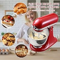 Vista 2 de Batidor Flex Edge para KitchenAid de 4.5/5 cuartos de galón con cabezal inclinable, accesorio de paleta para mezclador KitchenAid con raspador