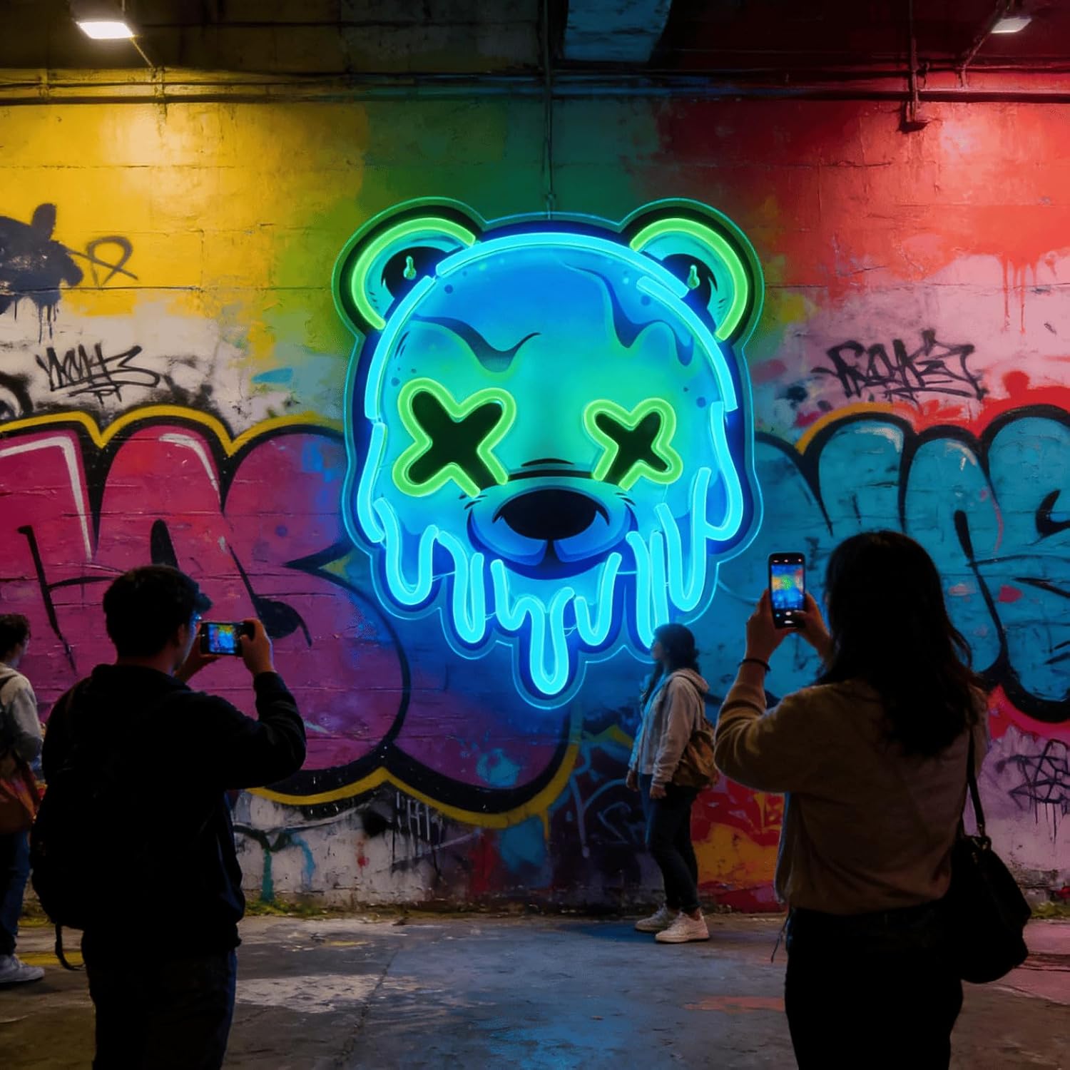 Ice Bear Neon Sign for Wall Decor, USB Powered Adjustable Brightness Anime Bear LED Light, Neon Lights for Room, Bar, Club, Party, Man Cave, Unique Gifts for Teenager