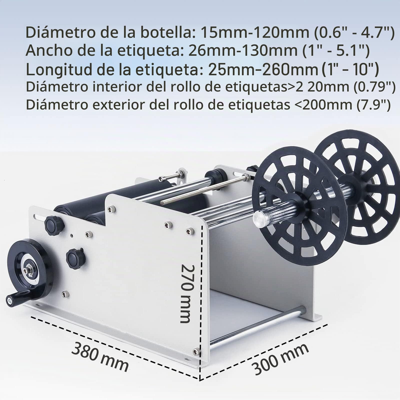 SUSEMSE MT-30 - Máquina de etiquetado de Botellas Redondas, máquina de etiquetado semiautomática Ajustable, autoadhesiva, para latas y Botellas