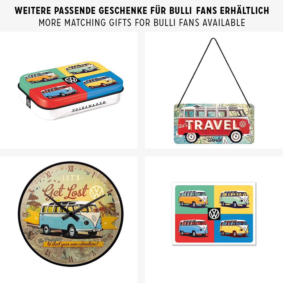 Nostalgic-Art, Metal Retro Sign Volkswagen Bulli T1 Beach Gift Idea for VW Bus Metal Vintage Design for Decoration 20 x 30 cm