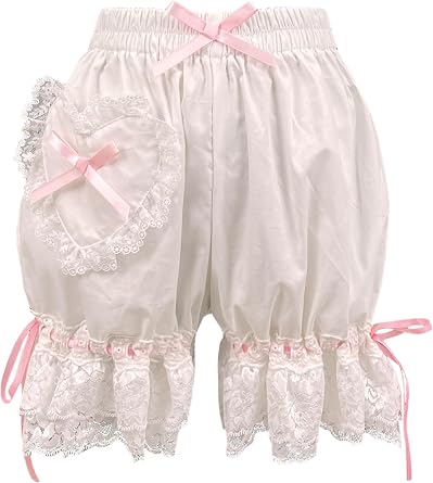 Womens Girls Lolita Bloomers Cute Maid Ruffle Pumpkin Shorts