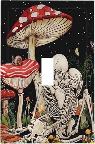 Miniatura 2 de Placas de pared decorativas de 1 cuadrilla, diseño de calavera de hongo, esqueleto, luna, placa frontal de flora para cocina, sala de estar,