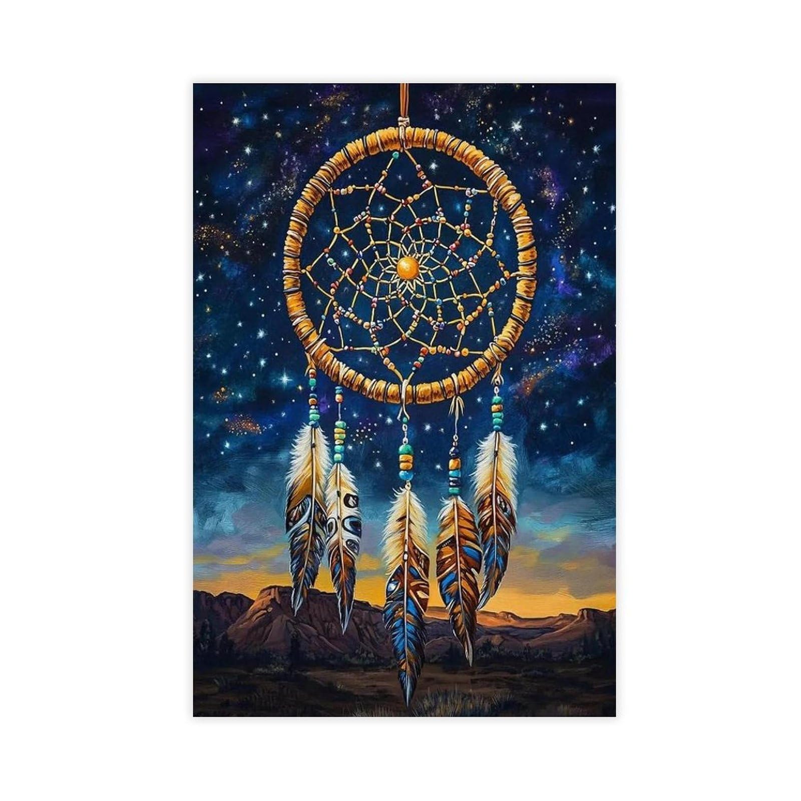 Sioux Kunstdruck auf Leinwand, Traumfänger, Schlafzimmer, Dekoration, Landschaft, Büro, Raumdekoration, Geschenk, 61 x 91,4 cm (L x B)
