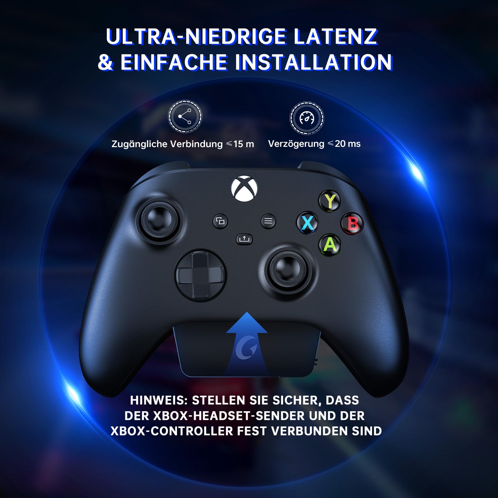 Gvyugke Cuffie wireless da 2,4 GHz per Xbox Series X|S, cuffie wireless per Xbox One, PC, PS5, Switch, Microphone Removable Noise Canceling Microphone, 3D Surround, durata della batteria, RGB Light