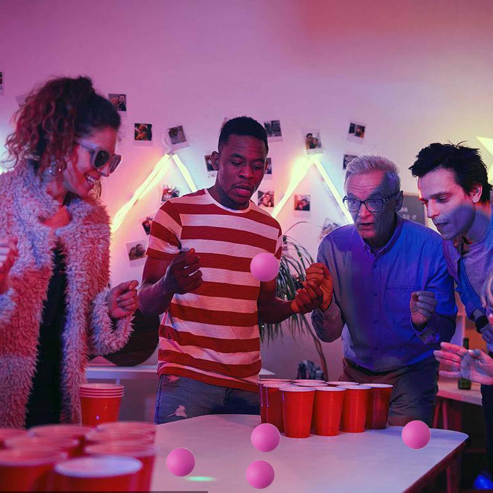 Paquete de 120 pelotas de ping pong de colores, pelotas de tenis de mesa de 40 mm, juegos de ping pong de cerveza, artes divertidas, gatos, herramientas de desarrollo intelectual, bolas