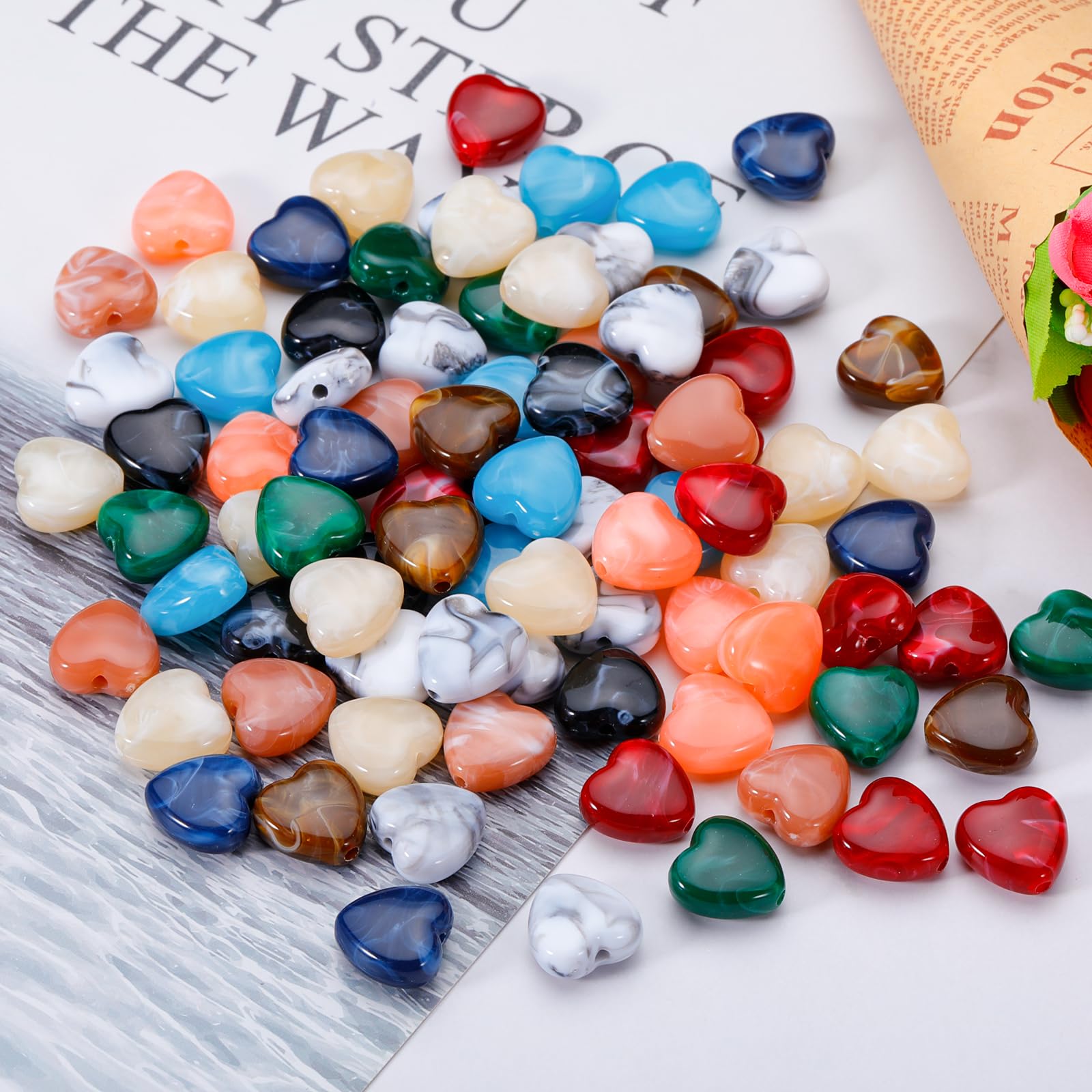 Perles Acryliques Imitation,Perles Tube Acrylique Coloré,Kit