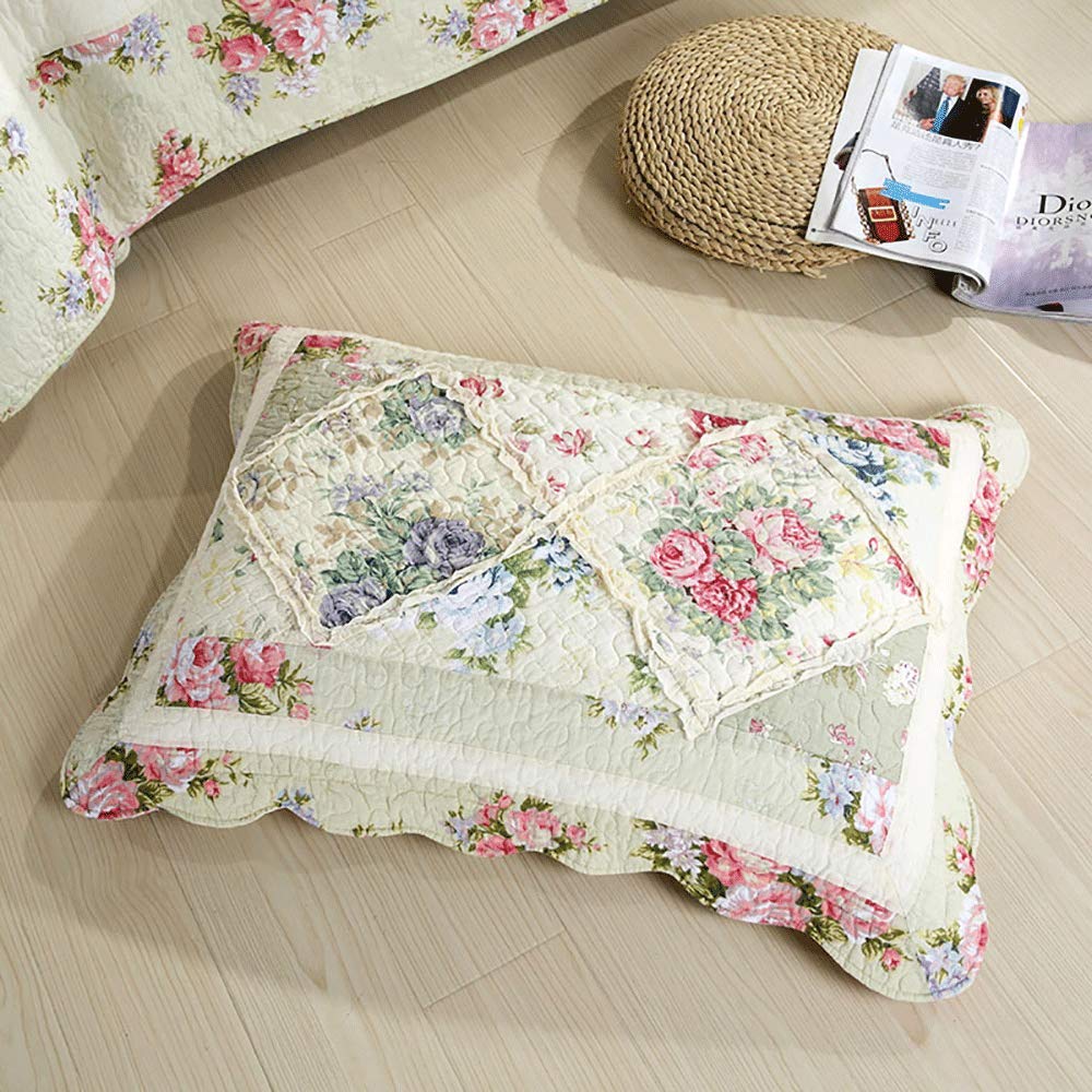 Patchwork Plaid Couvre-lit Boutis King Size Matelassé Couette Dessus De Lit 3pcs 100% Coton Fleurs Literie Multifunction Four Seasons Couverture 230 X 250cm with 2 Pillowcase 50 X 70cm