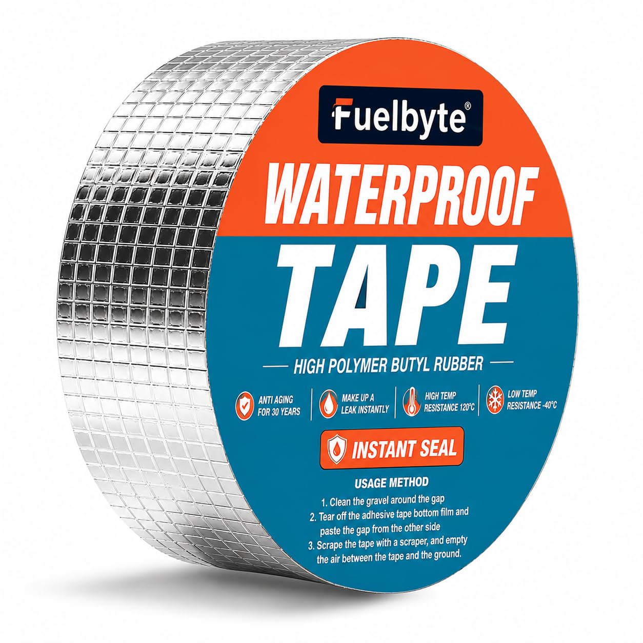 Fuelbyte Waterproof Foil Tape for Leakage Repair for Pipe Leakage Duct Tape Roof Water Leakage Solution Aluminium Foil Tape Waterproof Adhesive Tape Water Leakage Tape Rubber Tape