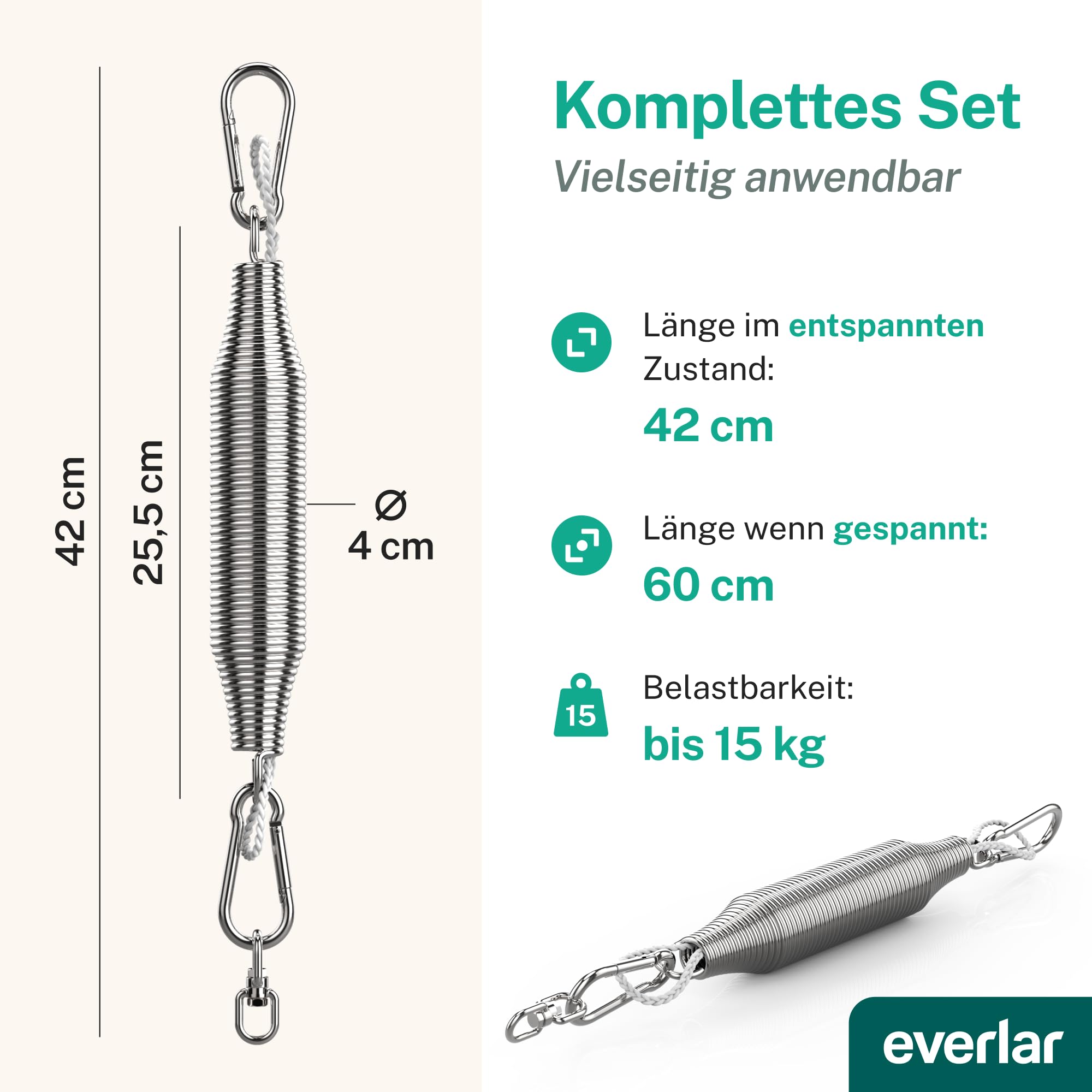 Feder für Babywiege I Perfekte Einschlafhilfe Made in EU I Für raschen & ruhigen Schlaf I Für Baby Hängewiege, Federwiege I Schwingfeder Babyhängematte Türklammer I Bis 15kg