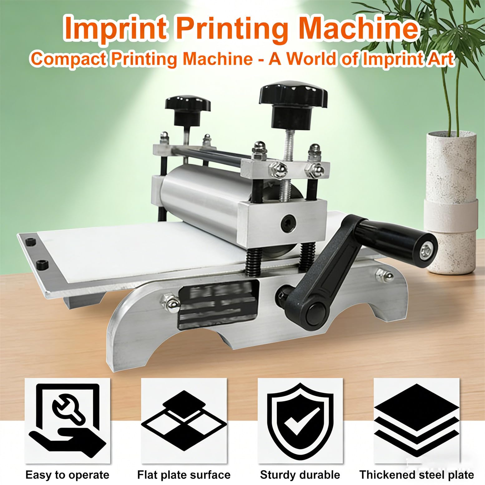 Máquina de prensa de grabado manual con altura ajustable y panel de aleación de aluminio para uso en escritorio