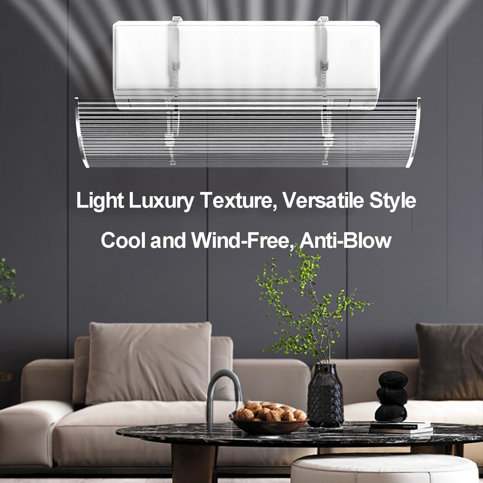 Deflettore Condizionatore Universale di Ventilazione Regolabile Trasparente Deflettori per Condizionatori Split e a Parete, Anti-Soffio Diretto(110x18cm/43x7in)
