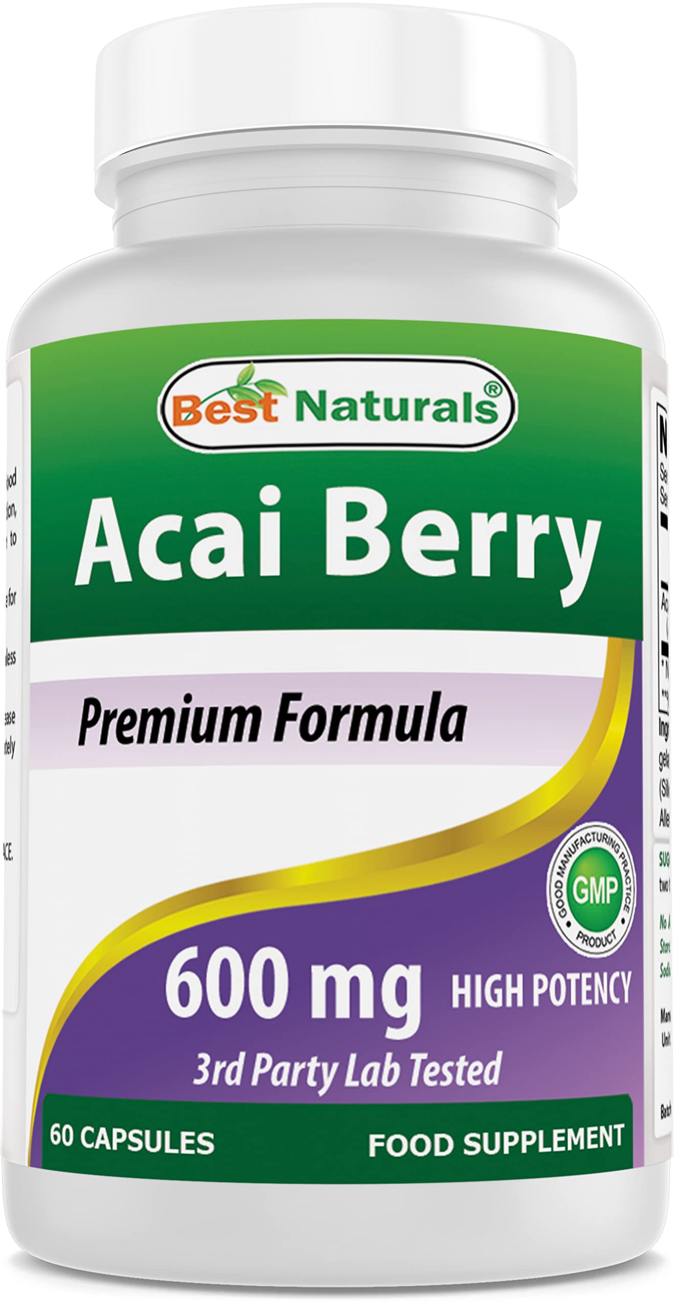 High Potency Acai Berry Extract 1200 mg, 60 Capsules