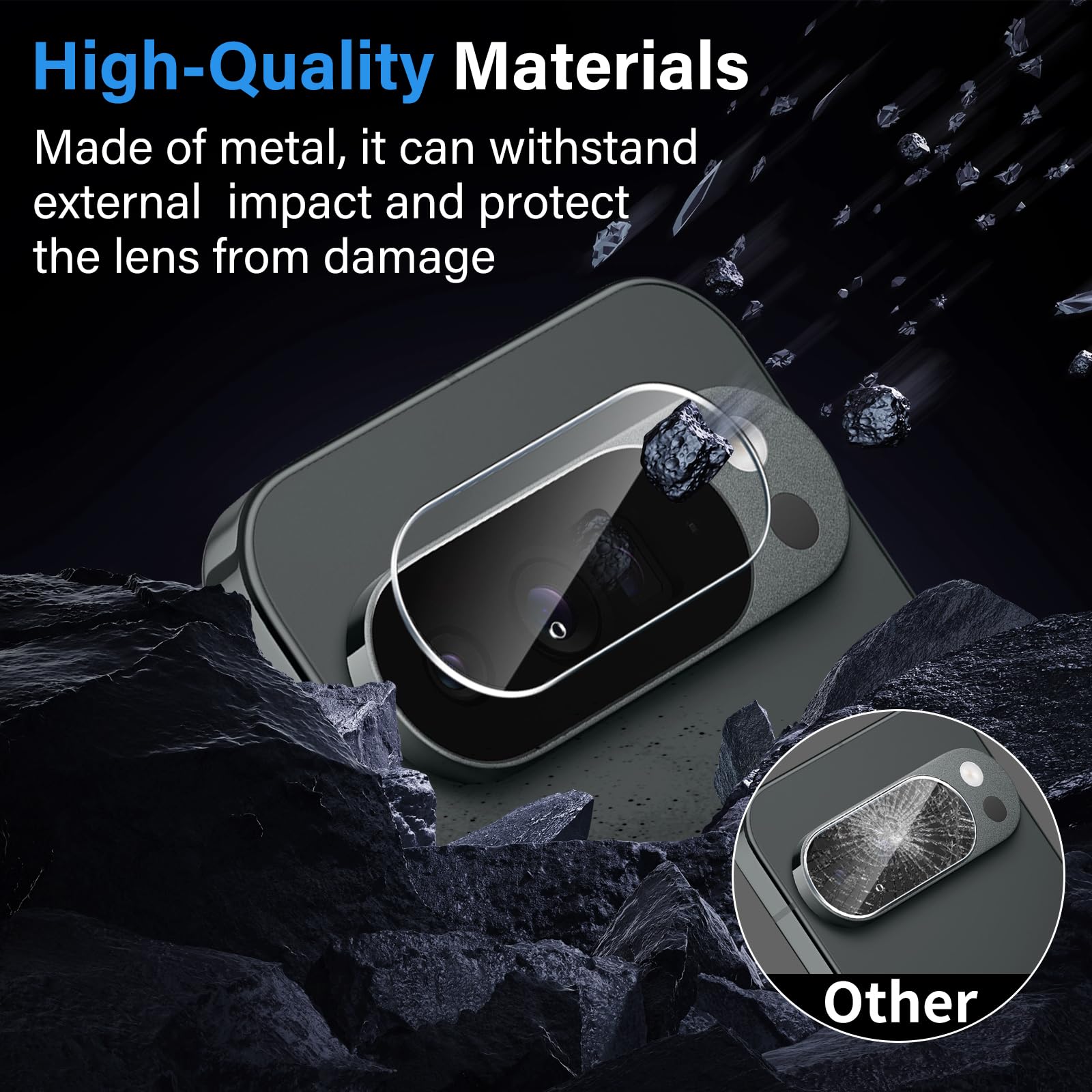 Xunzii Protection Objectif Caméra Arrière Pour Google Pixel 8 Pro, 9H Dureté Verre Trempé Caméra Film, Anti-Rayures, Sans Bulles Vitre Protecteur [3 PCS