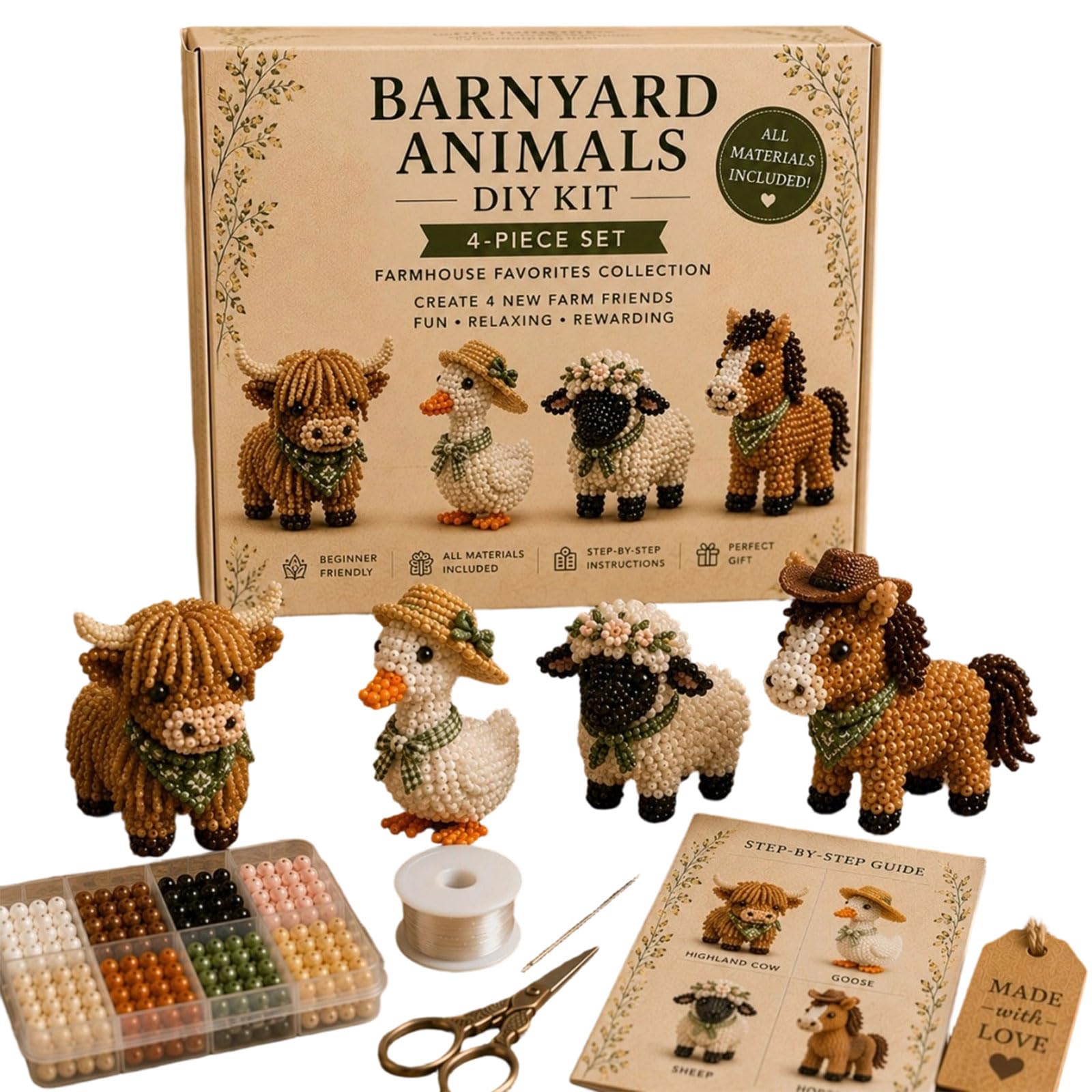 Tfaoys I Creative Animal Beads Craft Set With Assorted Colors And Shapes Family Entertainment Craft Beads For Babies Family Fun And Home Decor Party Decoration