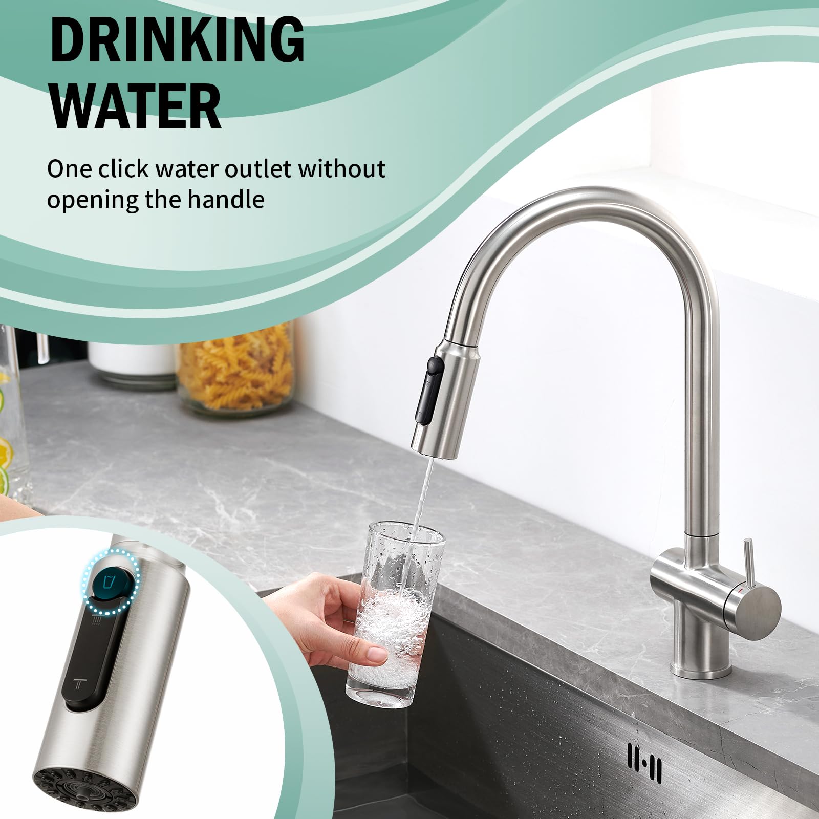 Grifos Cocina Fregadero Grifo De Cocina Extraíble Faustina