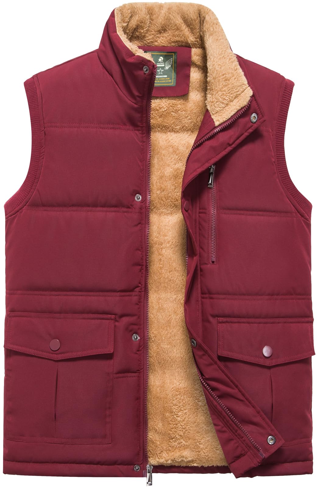 XinYangNi Mens Winter Outerwear Fleece Lined Puffer Vest Warm Casual Bubble Jacket