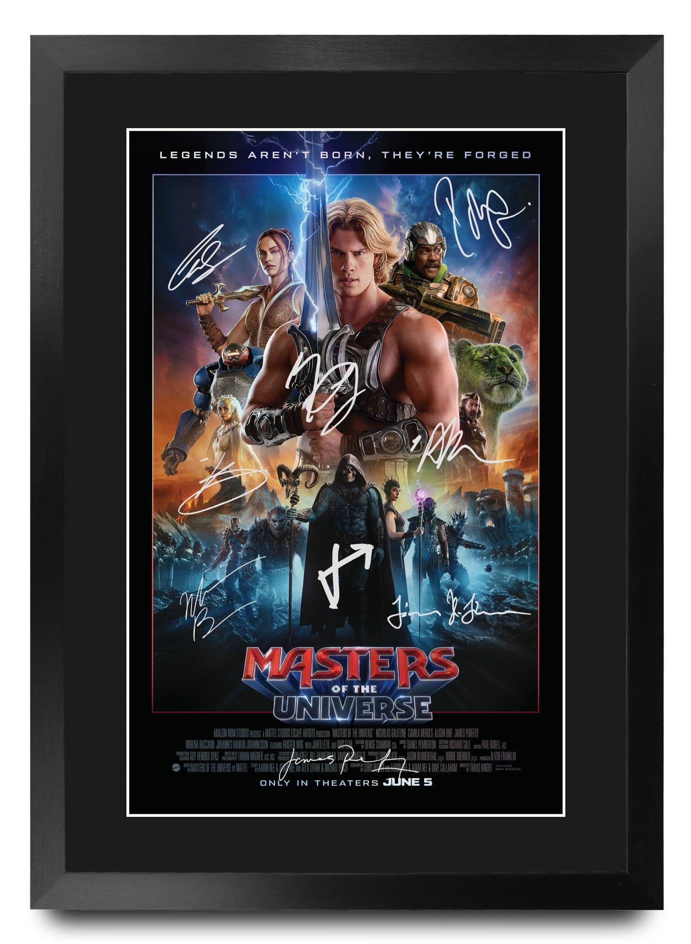 Masters of the Universe 2026 Poster mit Autogrammen Gerahmt A3 Fan Geschenk