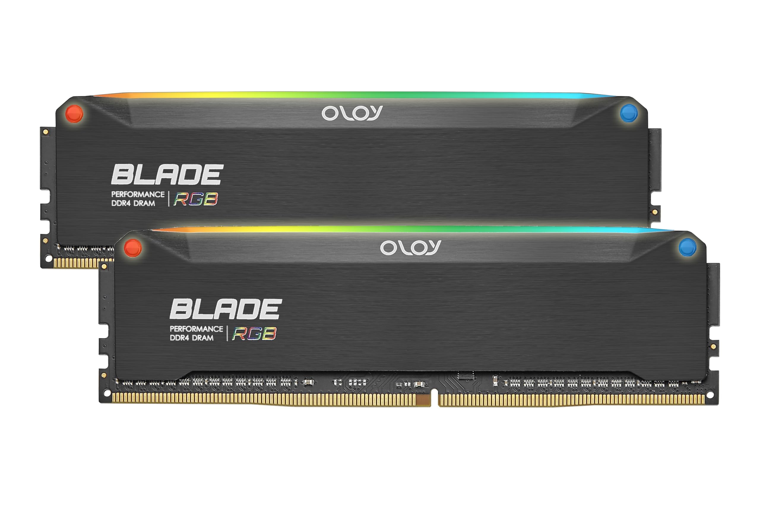 OLOy DDR4 RAM 16GB (2x8GB) Black Hairline Blade RGB 2666 MHz CL19 1.2V 288-Pin Desktop UDIMM (MD4U0826190BRKDA) 16GB (8GBx2) 2666 MHz Blade