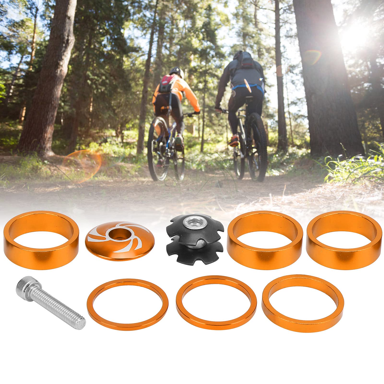 Zestaw słuchawkowy rowerowy zestaw dystansowy, 6 szt. Mostek rowerowy MTB zestaw słuchawkowy Spacer kierownica rowerowa ze stopu mostek dystansowy do roweru górskiego rower szosowy MTB