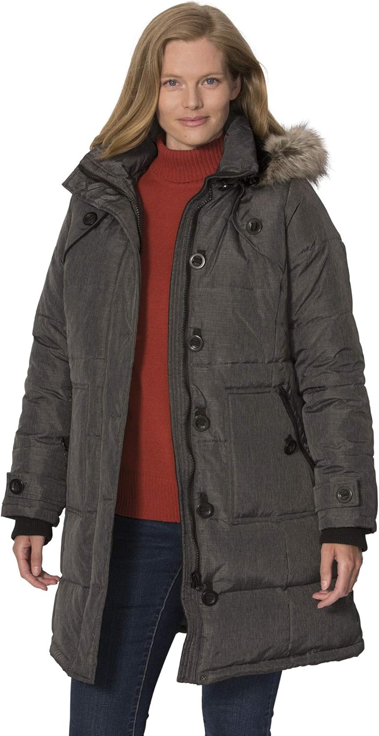 Woman Within Plus Size Heathered Down Puffer Coat