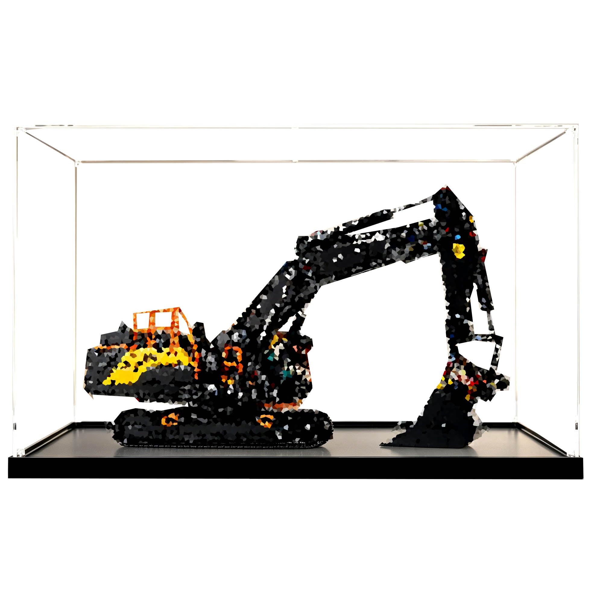 Vetrina compatibile con set di escavatori ibridi Le-go 42215 (nero, 2 mm)