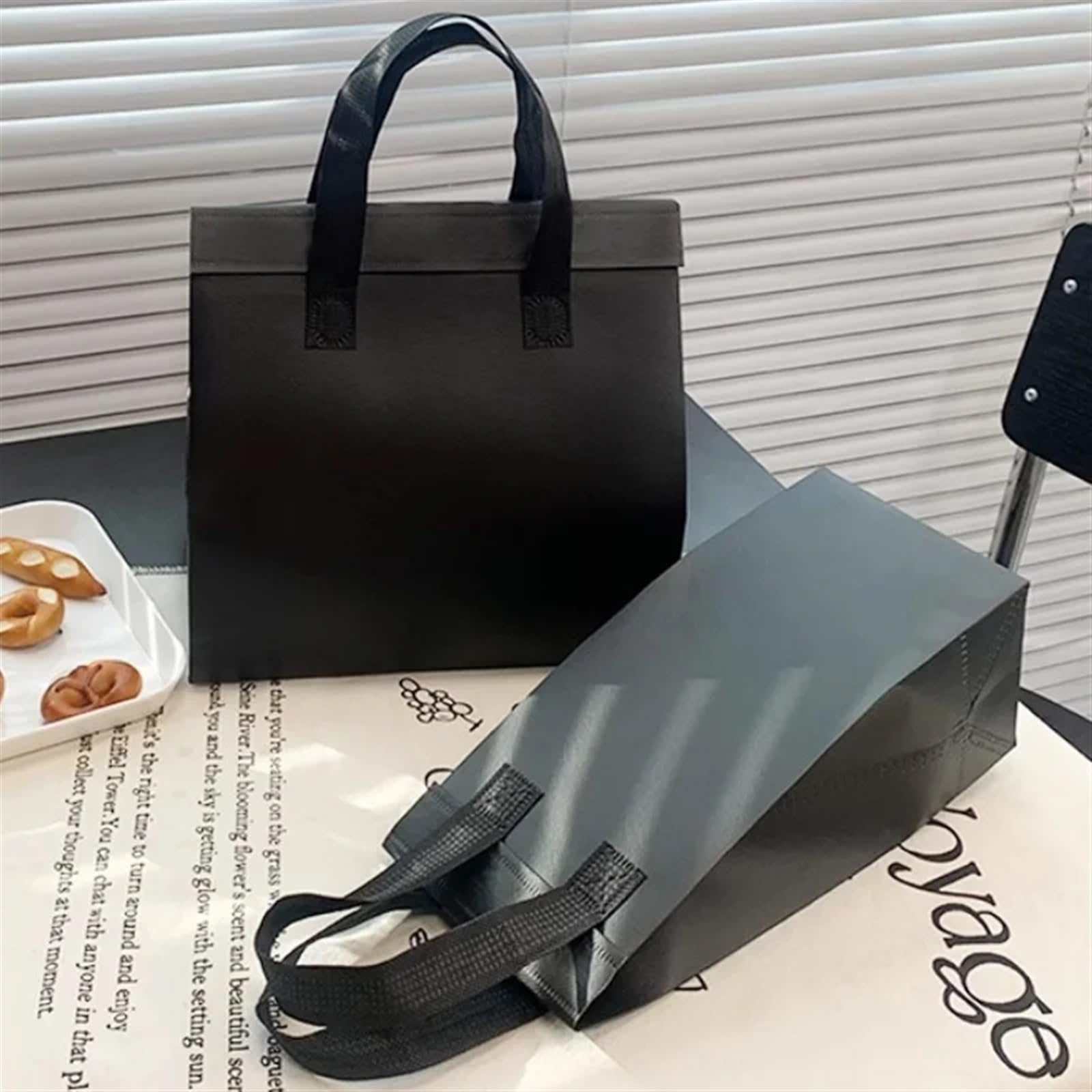 Bolsa IsotéRmica Para Comida 10 bolsas de aislamiento no tejidas en blanco y negro, bolsa de tela portátil for alimentos, pasteles, bebidas, paquete for mantener el calor, bolsa de entrega Termica Por