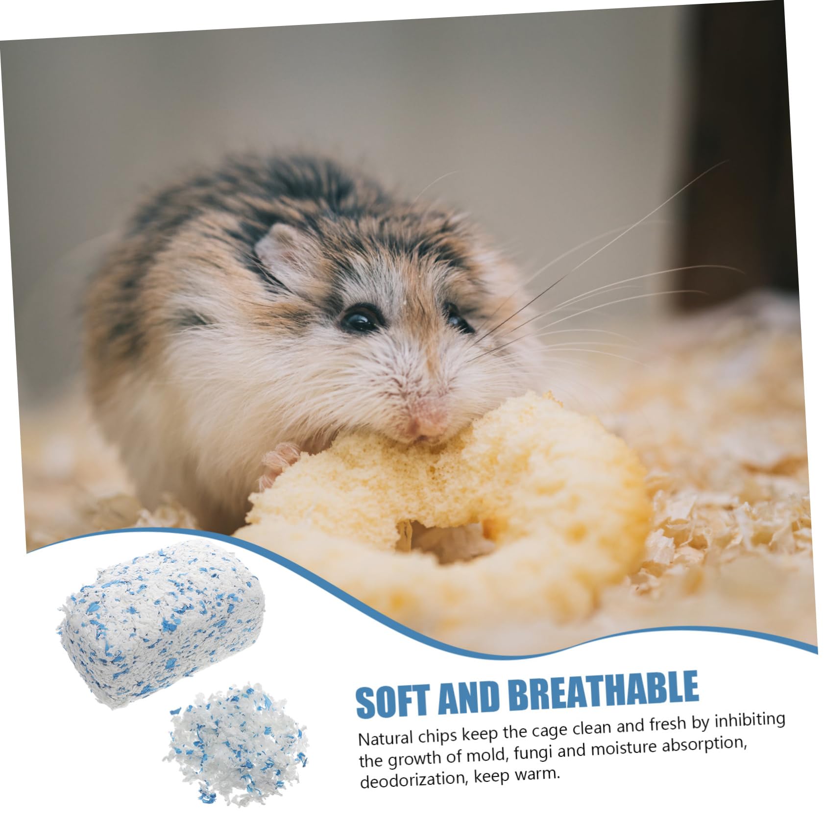 DOITOOL Staubarme Papier Einstreu für Kleintiere 1 Beutel Saugfähig Wärmt und Flauschig für Kaninchen und Frettchen im Käfig