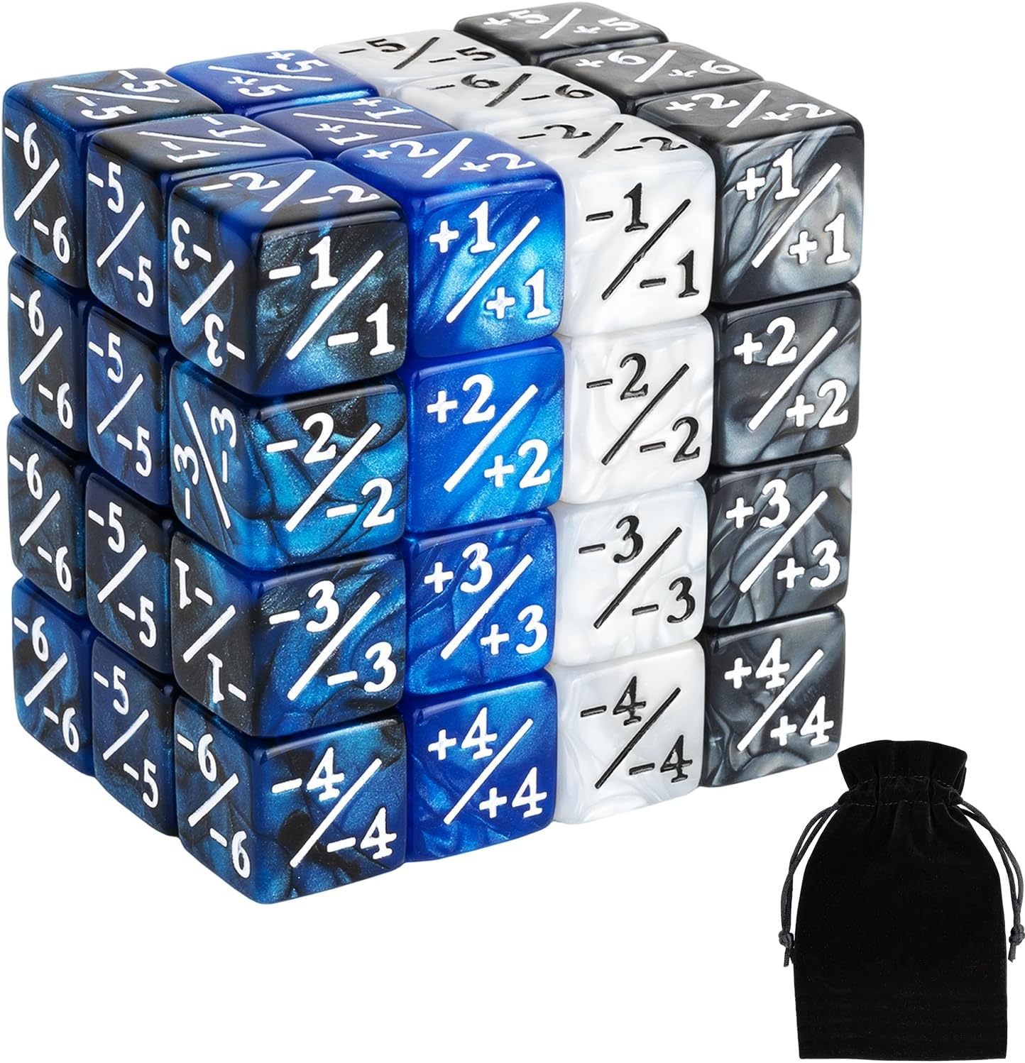 48 Pieces Magic Counter Dice Life MTG Counters Dice Set Marble Buff Tokens D6 Dice Compatible with Magic The Gathering, TCG, Card Gaming Accessories