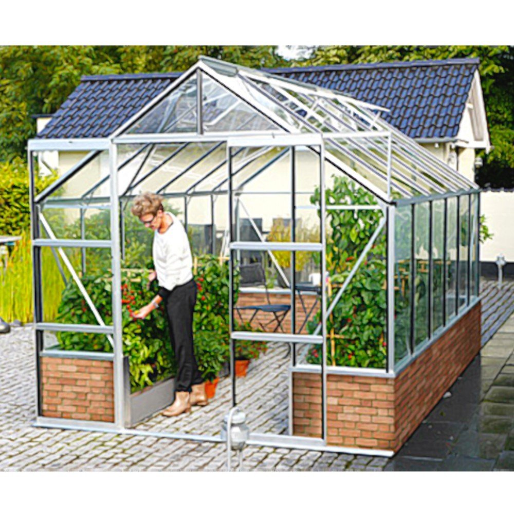 Cassandra 11500 Alu-Gewächshaus ESG 3 mm Wintergarten 11,5 m² für Mauersockel