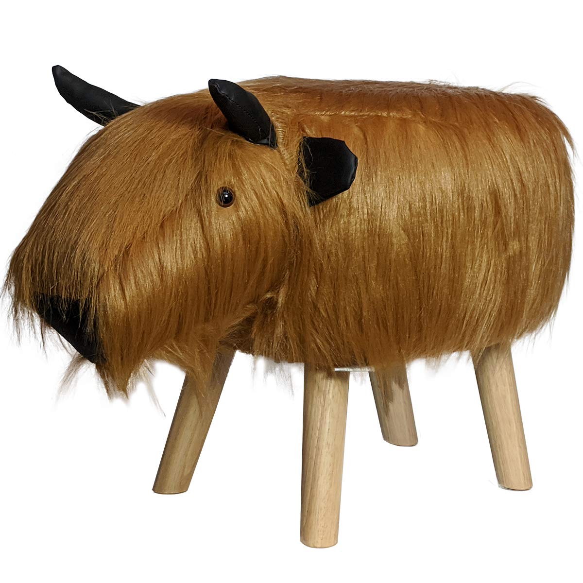 Yakety Yak Upholstered Stool With Long Hair For Boys Girls
