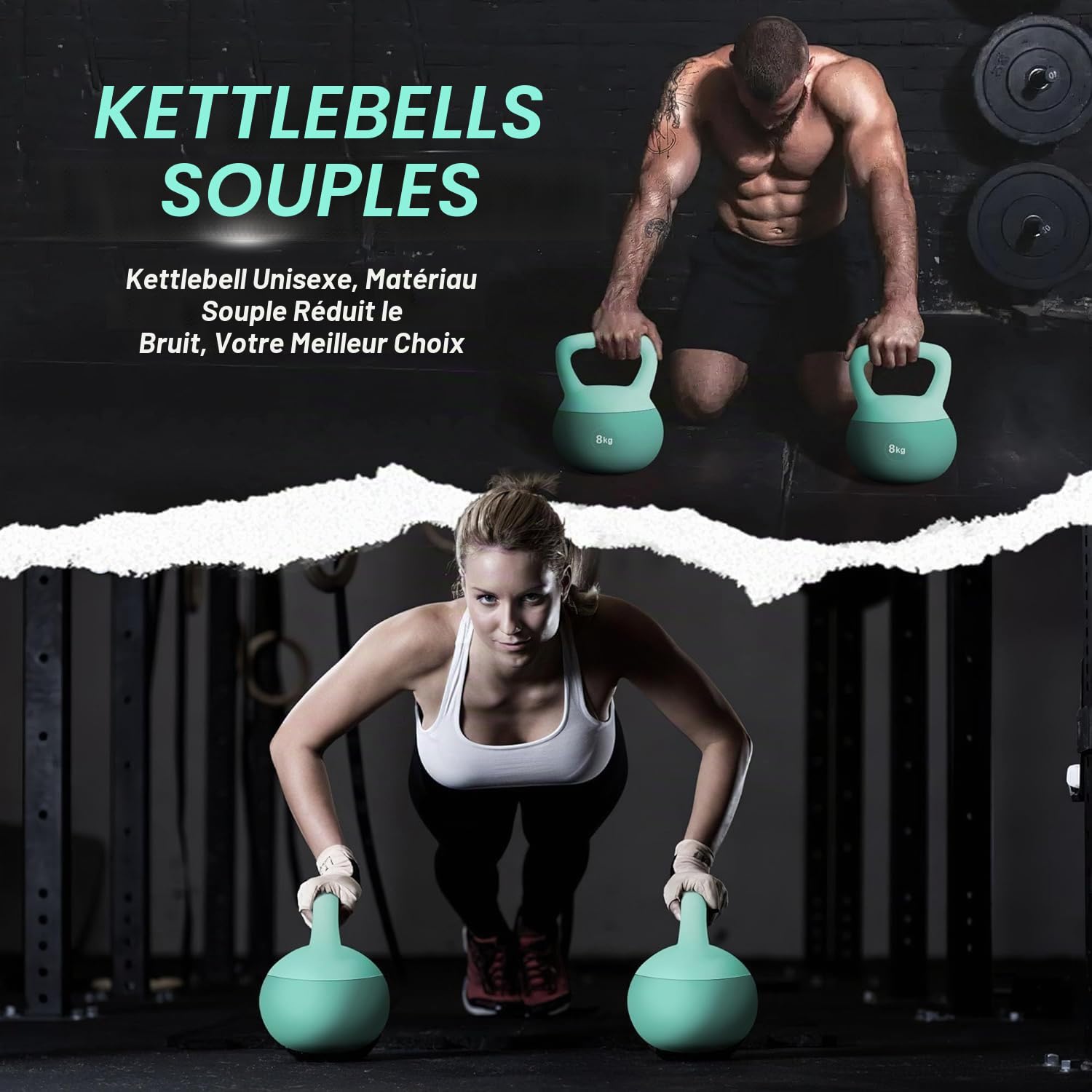 SogesHome Haltère Kettlebell Poids Kettlebell Souple Silencieux pour Fitness et Musculation à Domicile