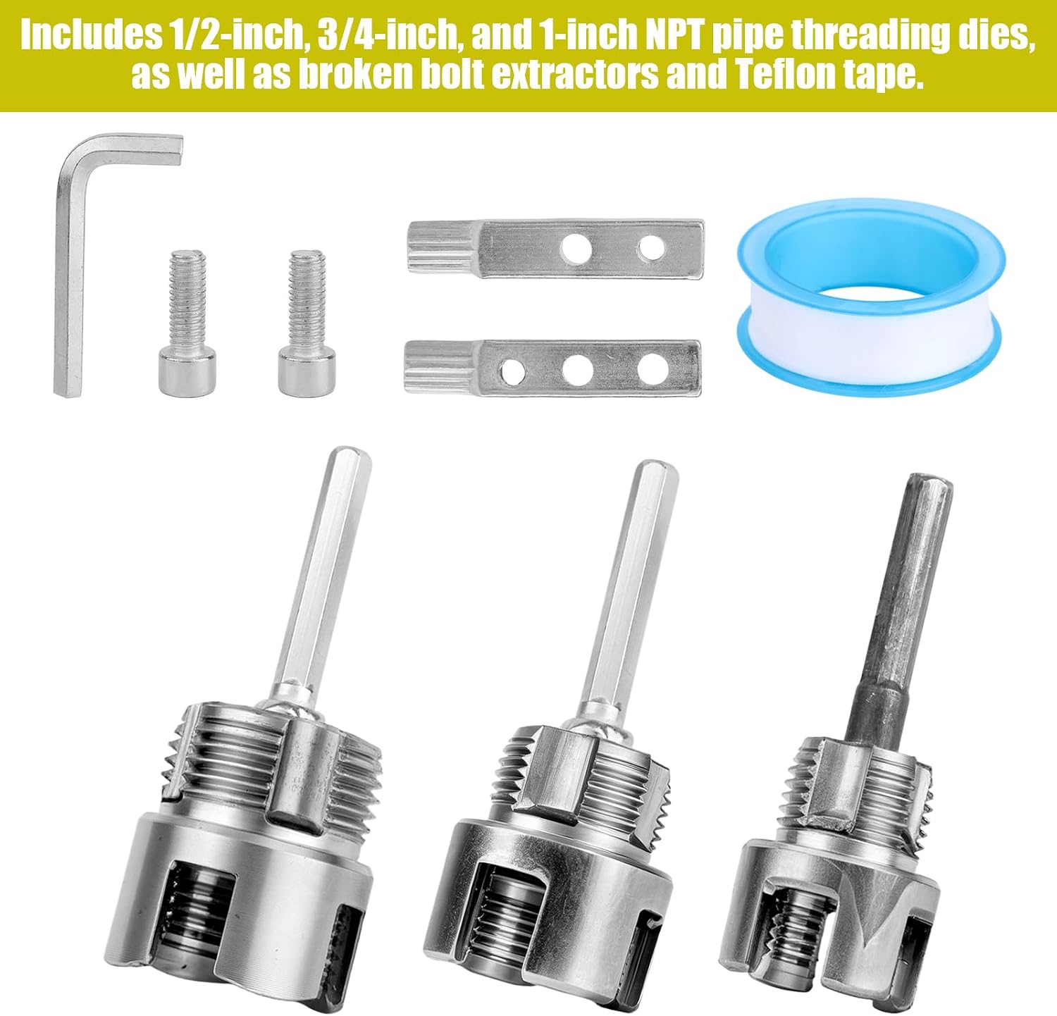 NQEUEPN 5pcs PVC Pipe Threader Kit, Internal and External Threading Tool