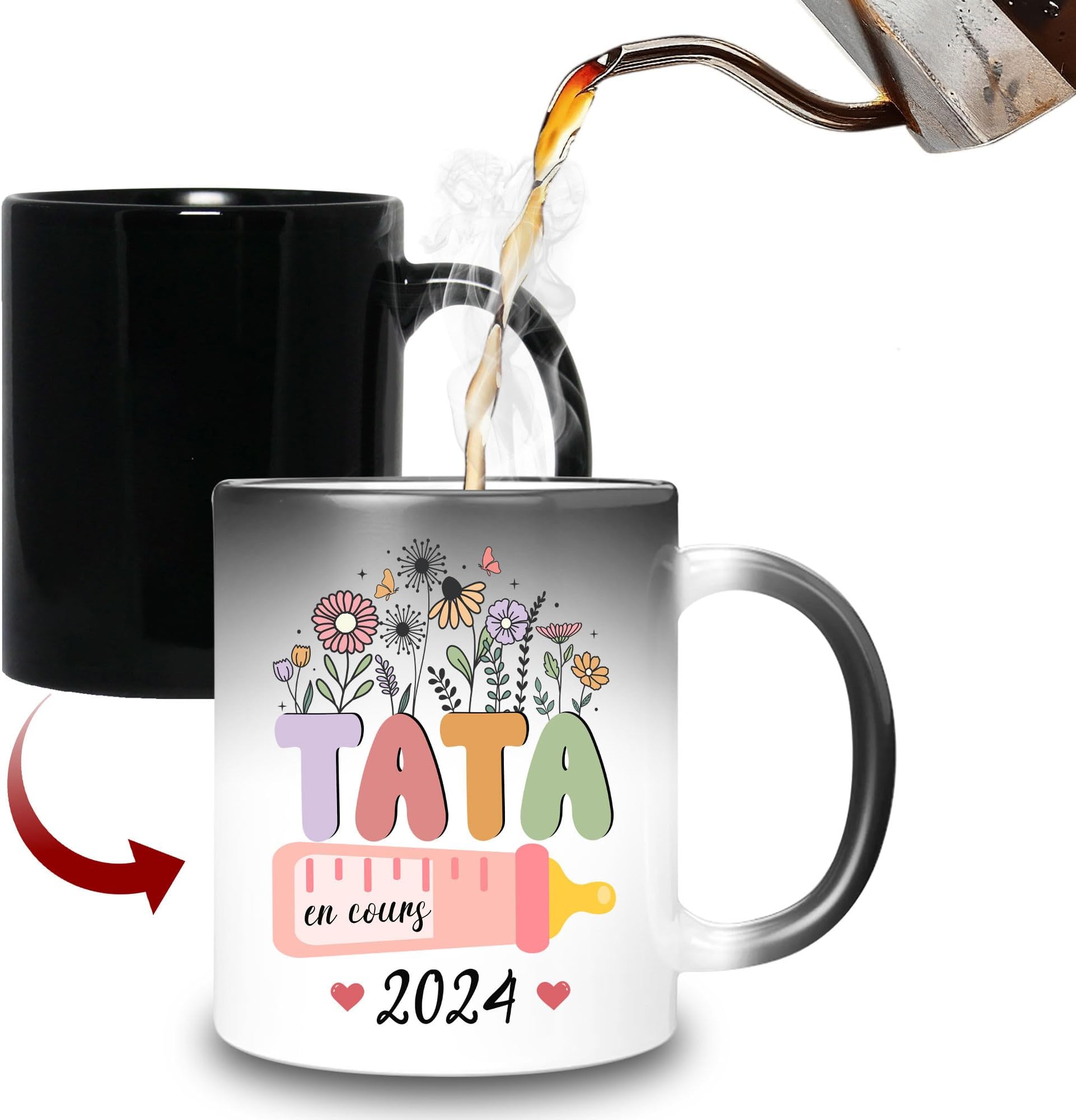 HALUMIMagic Mug for Better Tata – Original Future Tata In Progress Mug – Gift Idea for Auntie Announcement Pregnant Pregnancy Baby Christmas Birthday Woman Family Ceramic Mug 330 ml