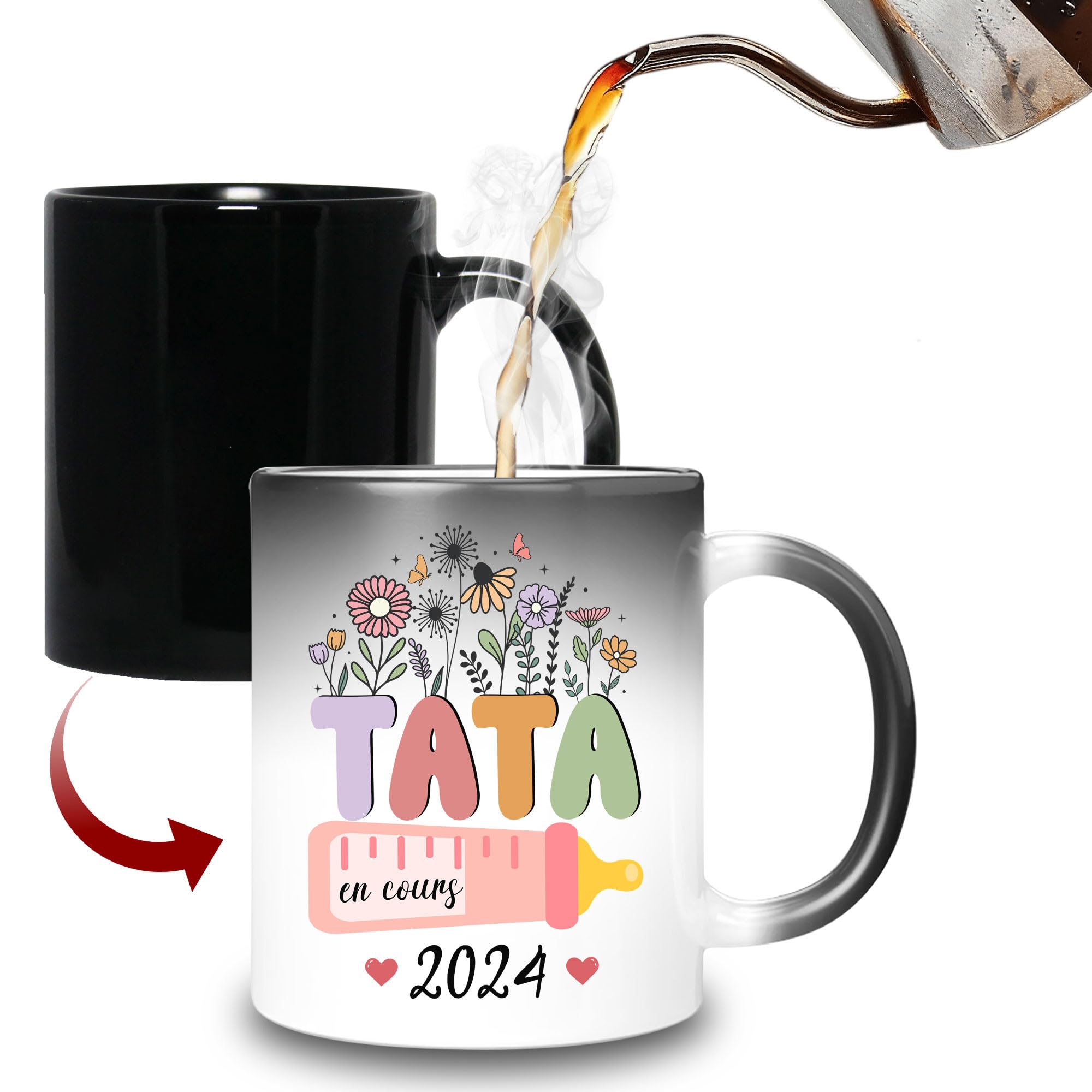 HALUMIMagic Mug for Better Tata – Original Future Tata In Progress Mug – Gift Idea for Auntie Announcement Pregnant Pregnancy Baby Christmas Birthday Woman Family Ceramic Mug 330 ml