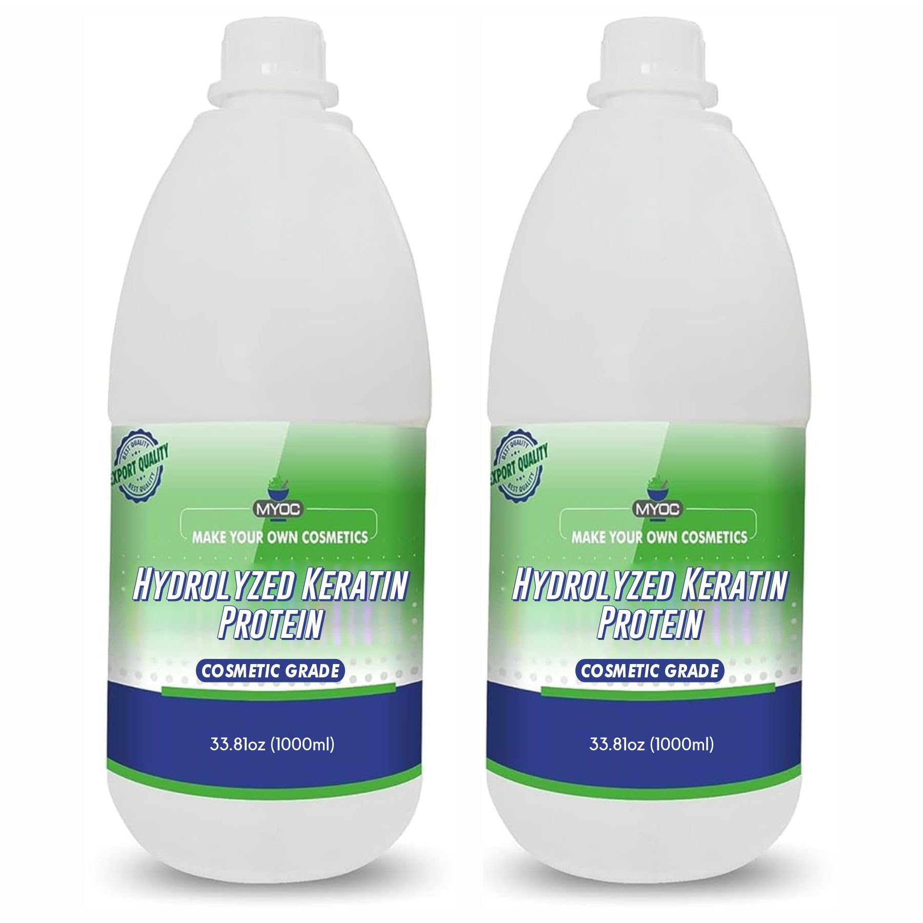 Myoc Hydrolyzed Keratin Protein | Cosmetic Grade | Ideal for DIY Hair & Skincare Formulations - 2 L / 67.62 Fl Oz