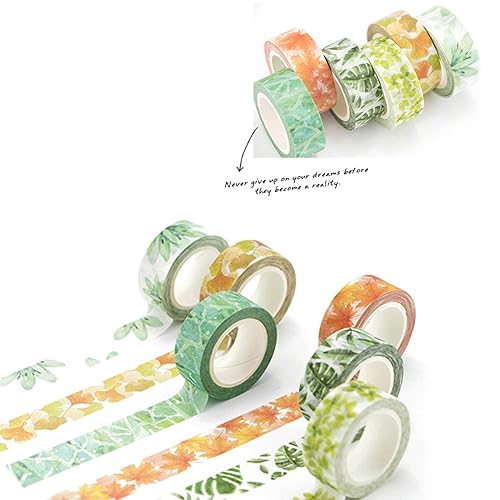 Miniatura 4 de VIVIQUEN Juego de cinta washi floral para suculentas, cinta decorativa de animales lindos para diario, álbumes de recortes, manualidades, envoltura