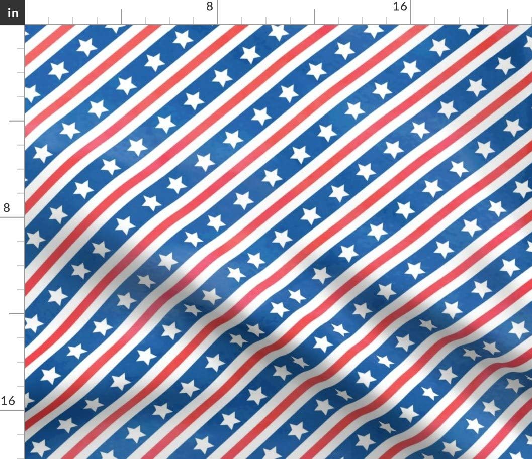 Spoonflower Fabric - Stars Stripes American Flag Old Star July 4Th Independence Printed on Petal Signature Cotton Fabric by The Yard - Sewing Quilting Apparel Crafts Decor