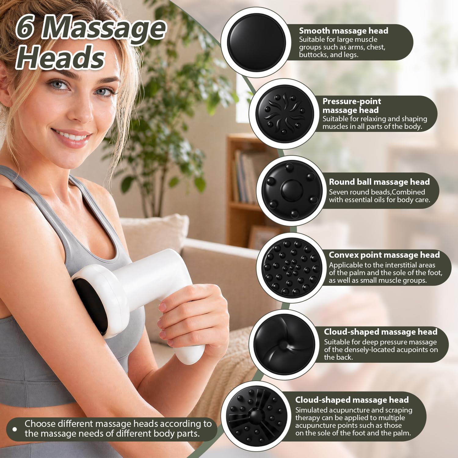 Masseur Anti Cellulite Electrique, Appareil de Massage Cellulite Rechargeable avec 6 Têtes Massage 8 Vitesses pour Remodelage et Perte de Poids Corps Jambes Ventre Bras Fessiers